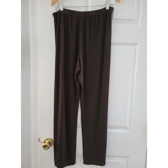 Chicos Women Brown Traveler Pants size Large 2 travel slinky elastic waist - Picture 4 of 6